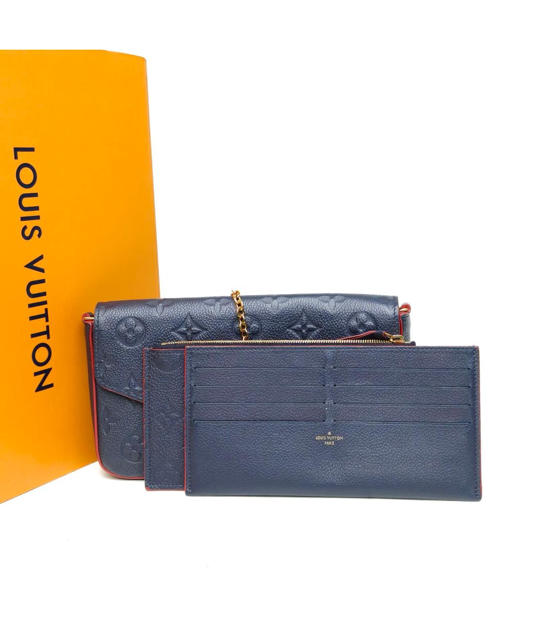 LOUIS VUITTON Темно-синяя кожаная сумка через плечо, фото 8