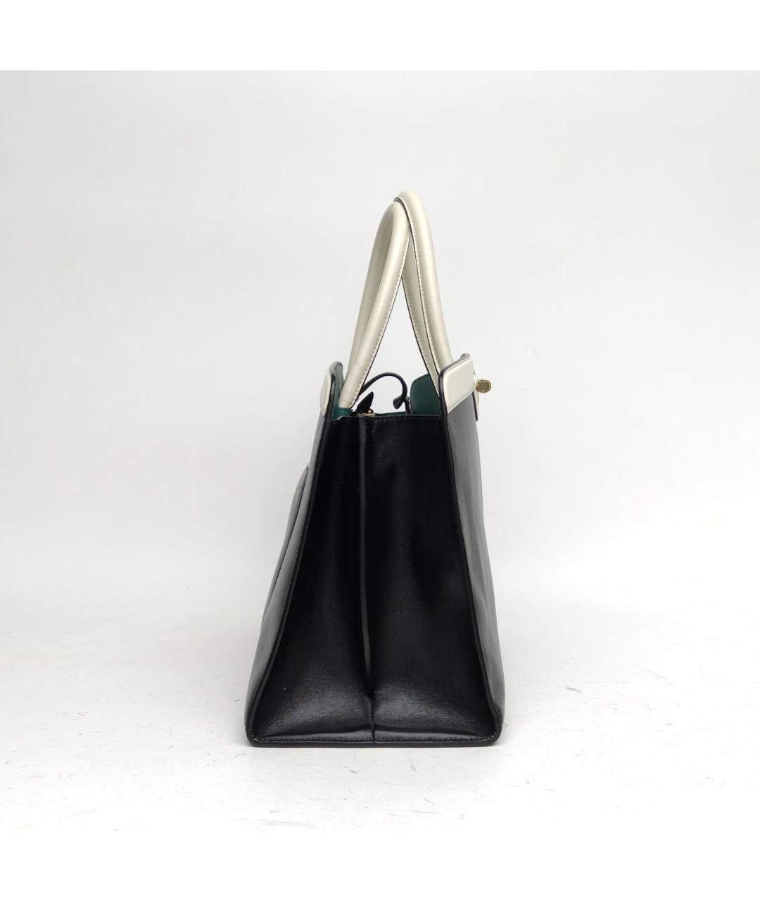 BVLGARI Черная кожаная сумка тоут, фото 5