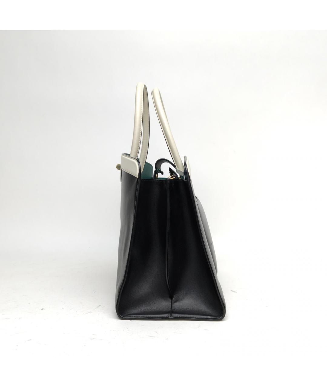 BVLGARI Черная кожаная сумка тоут, фото 3