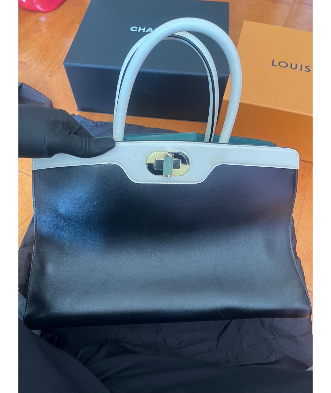 BVLGARI Черная кожаная сумка тоут, фото 8