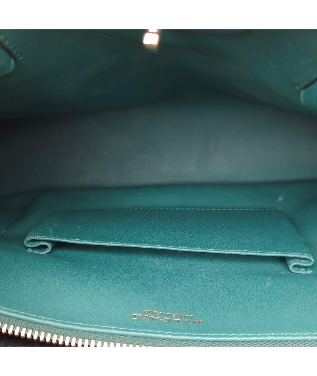 BVLGARI Черная кожаная сумка тоут, фото 7