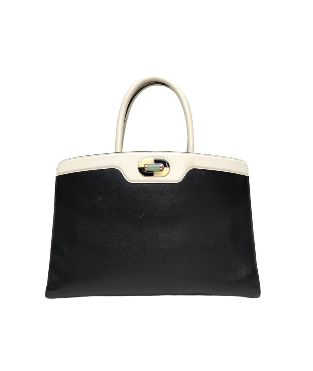 BVLGARI Черная кожаная сумка тоут, фото 10