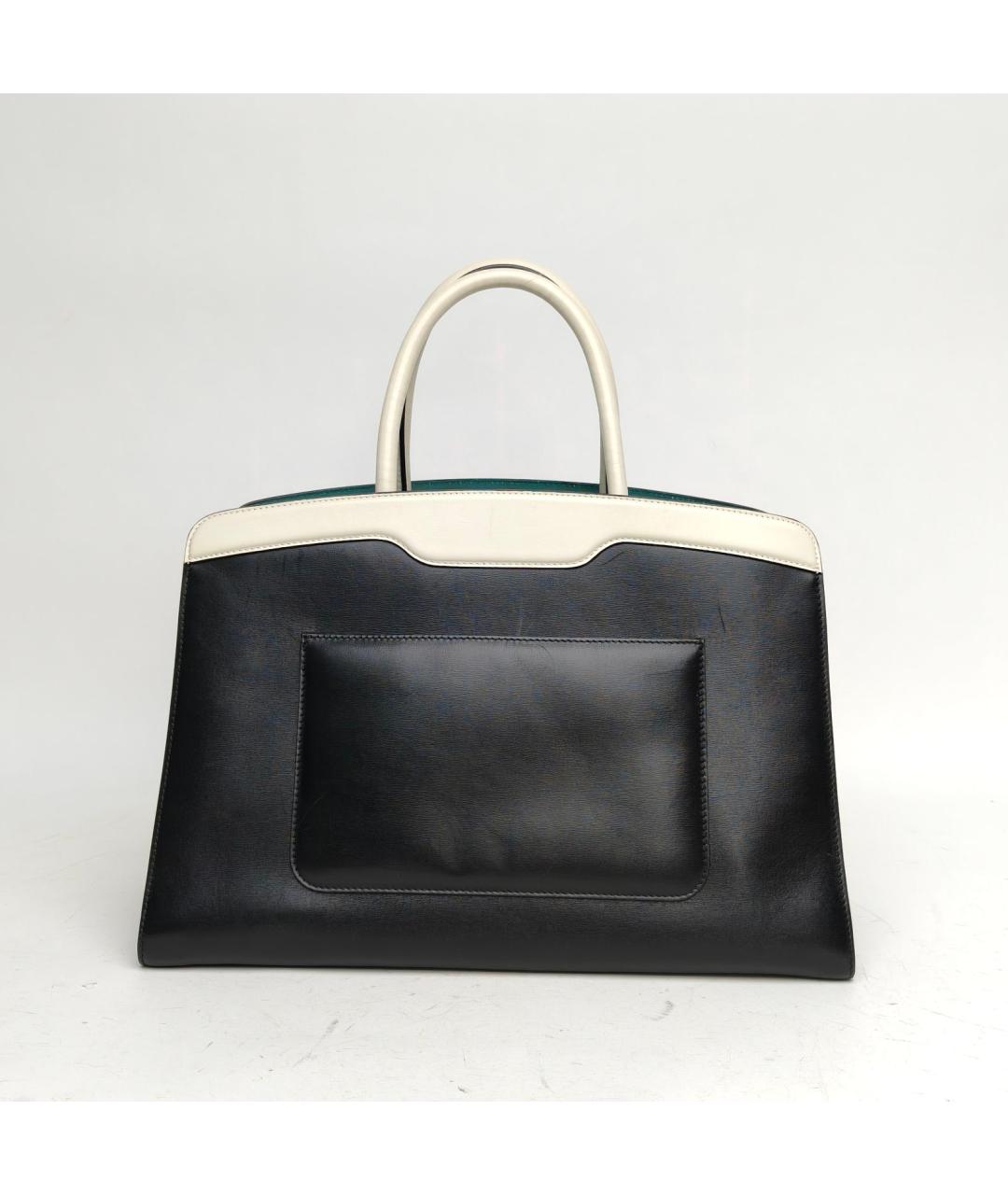 BVLGARI Черная кожаная сумка тоут, фото 4
