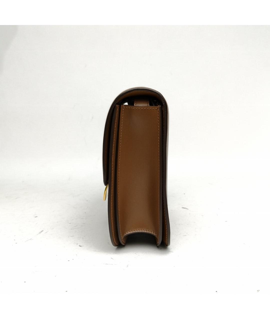 CELINE Коричневая кожаная сумка через плечо, фото 3