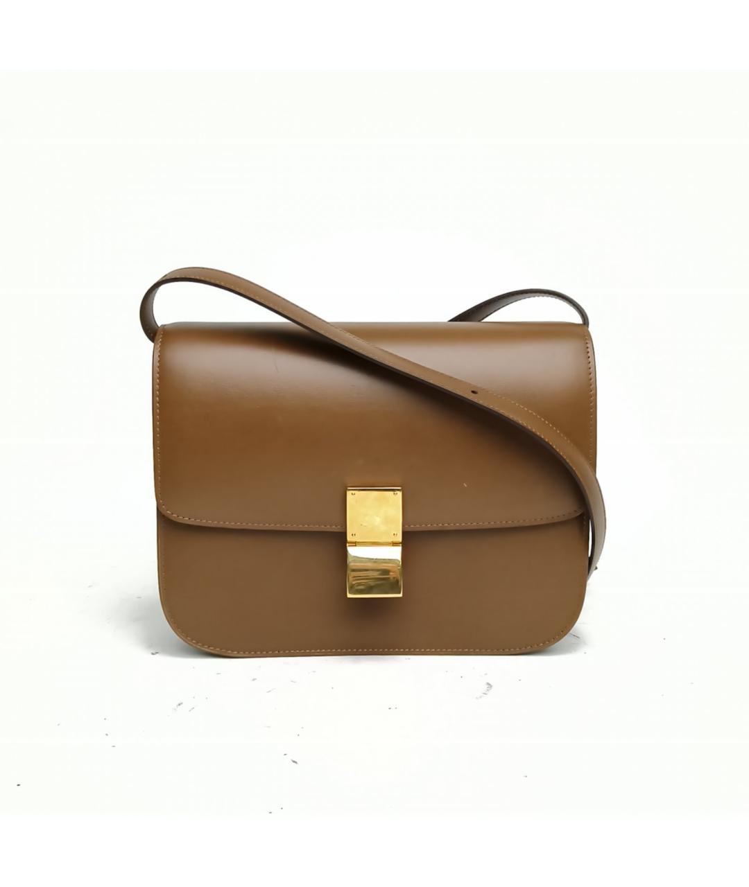 CELINE Коричневая кожаная сумка через плечо, фото 2