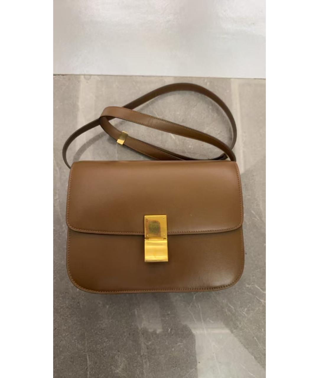 CELINE Коричневая кожаная сумка через плечо, фото 9