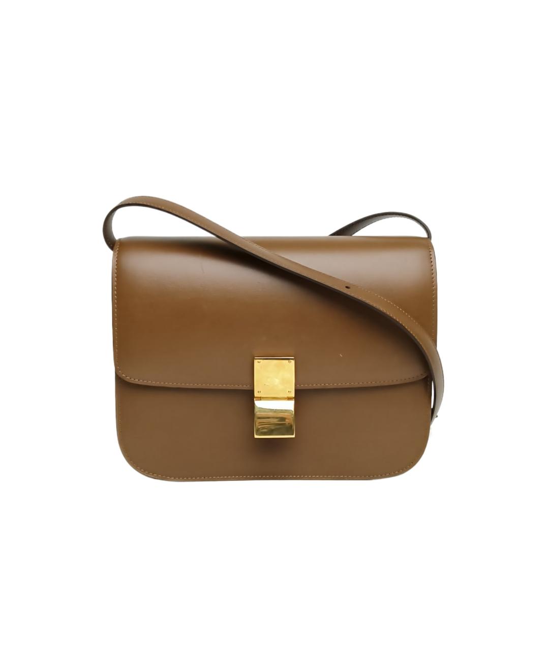 CELINE Коричневая кожаная сумка через плечо, фото 1
