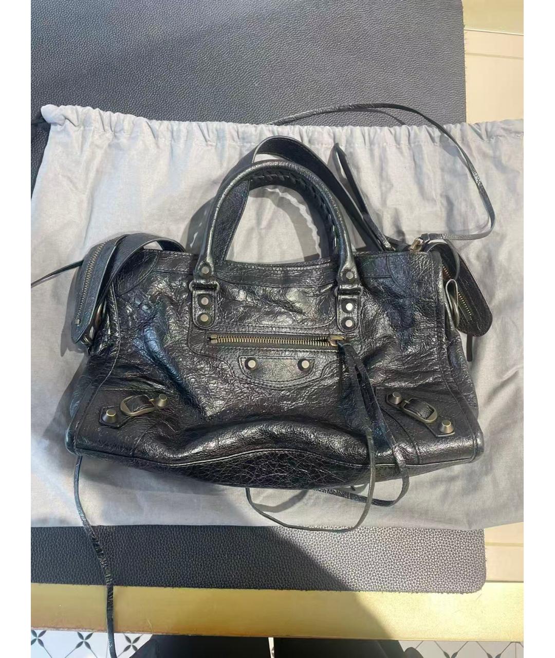 BALENCIAGA Черная кожаная сумка через плечо, фото 8