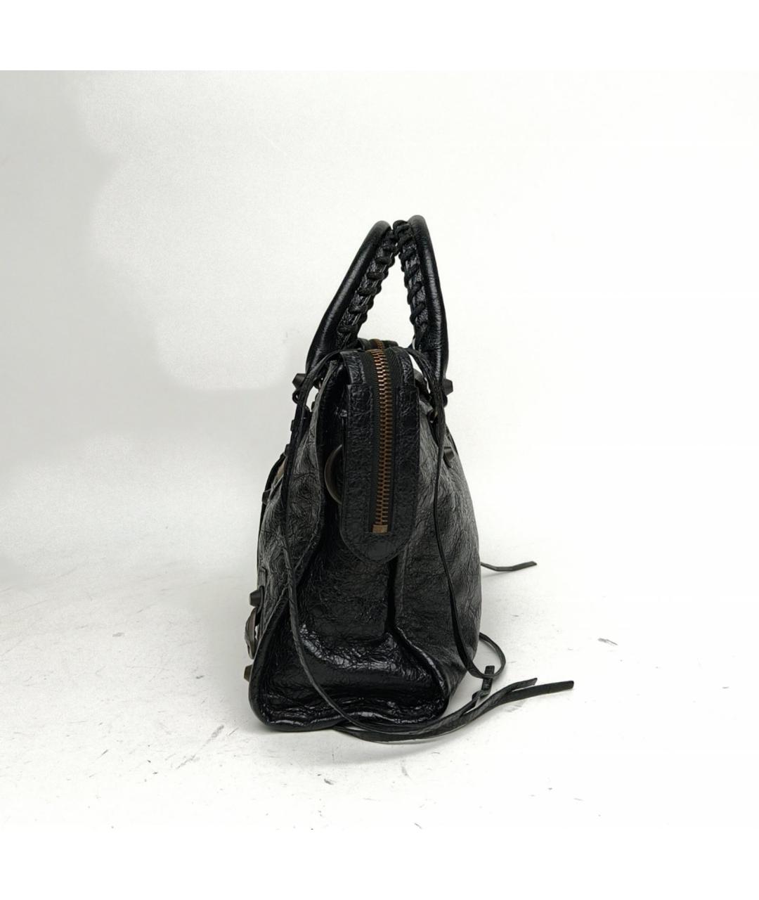 BALENCIAGA Черная кожаная сумка через плечо, фото 4