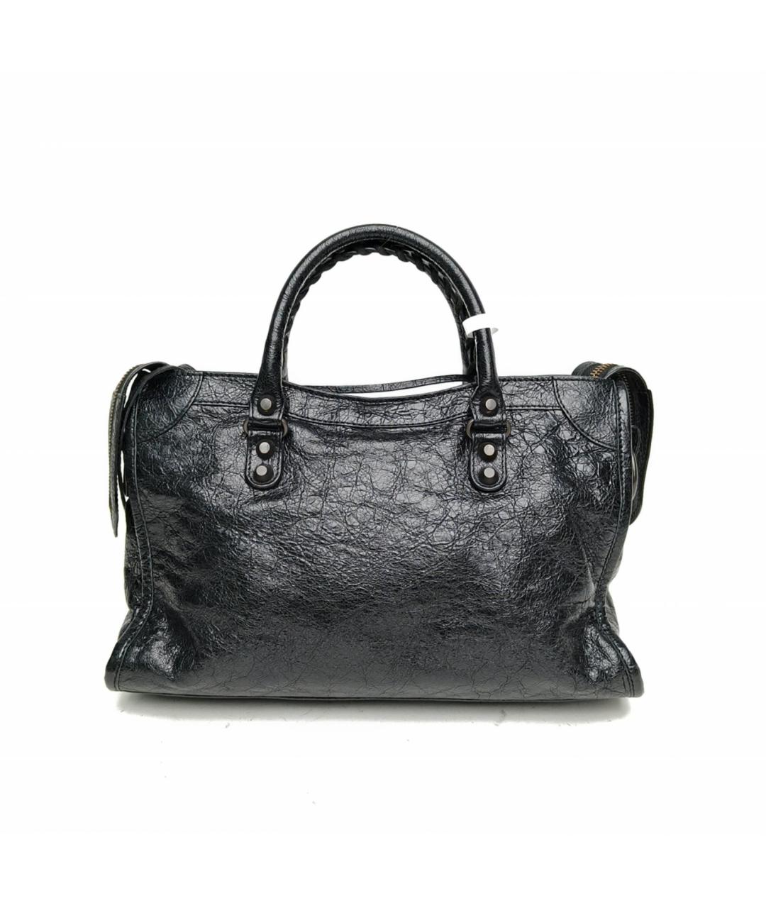 BALENCIAGA Черная кожаная сумка через плечо, фото 5