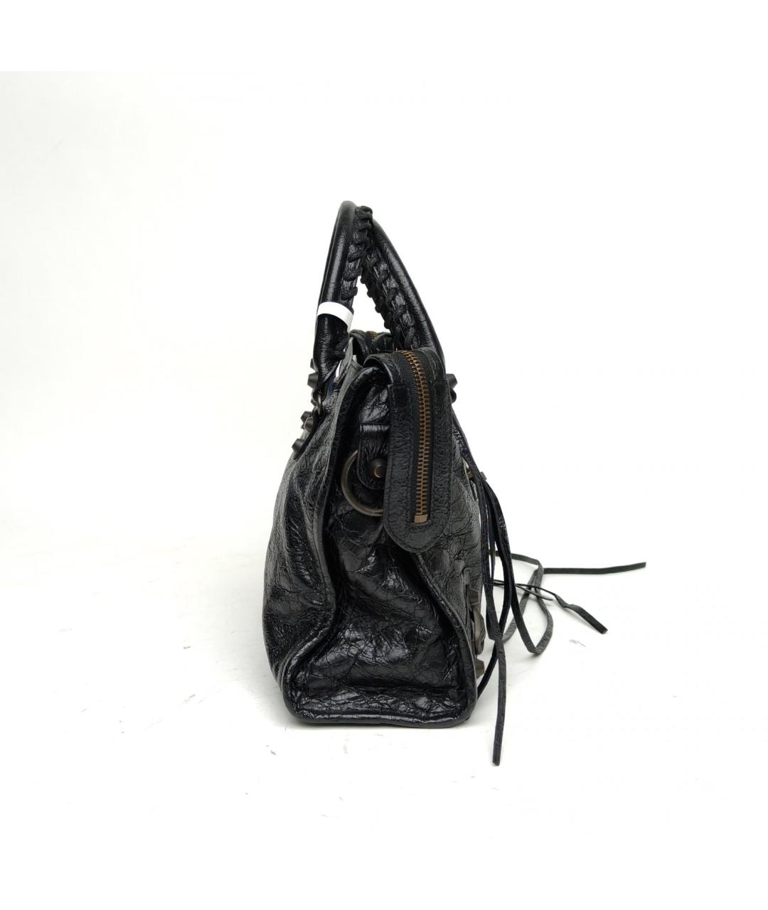 BALENCIAGA Черная кожаная сумка через плечо, фото 6