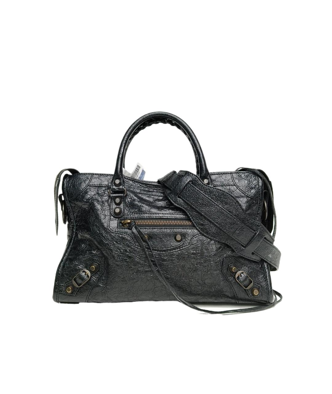 BALENCIAGA Черная кожаная сумка через плечо, фото 1