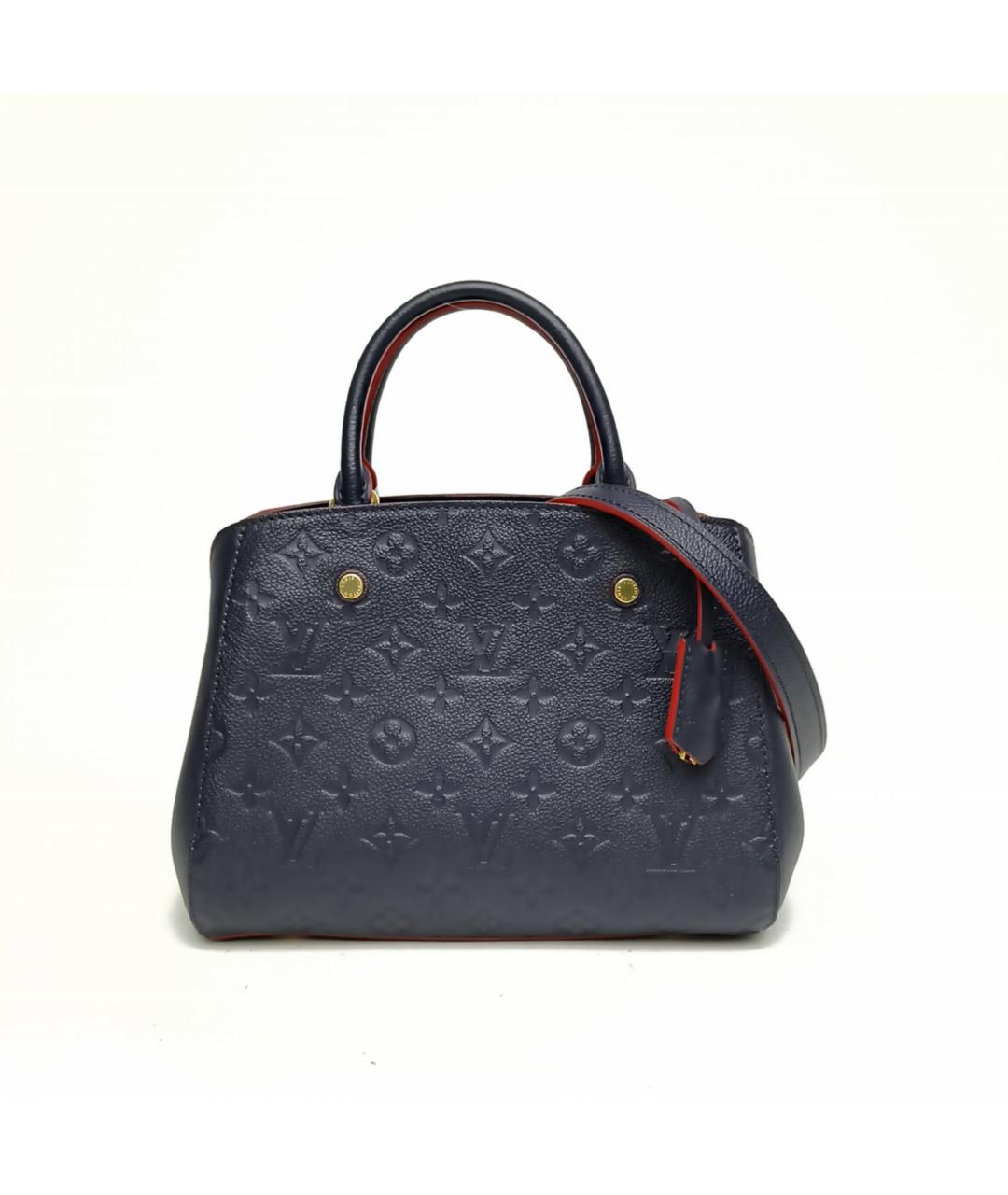 LOUIS VUITTON Темно-синяя кожаная сумка с короткими ручками, фото 2