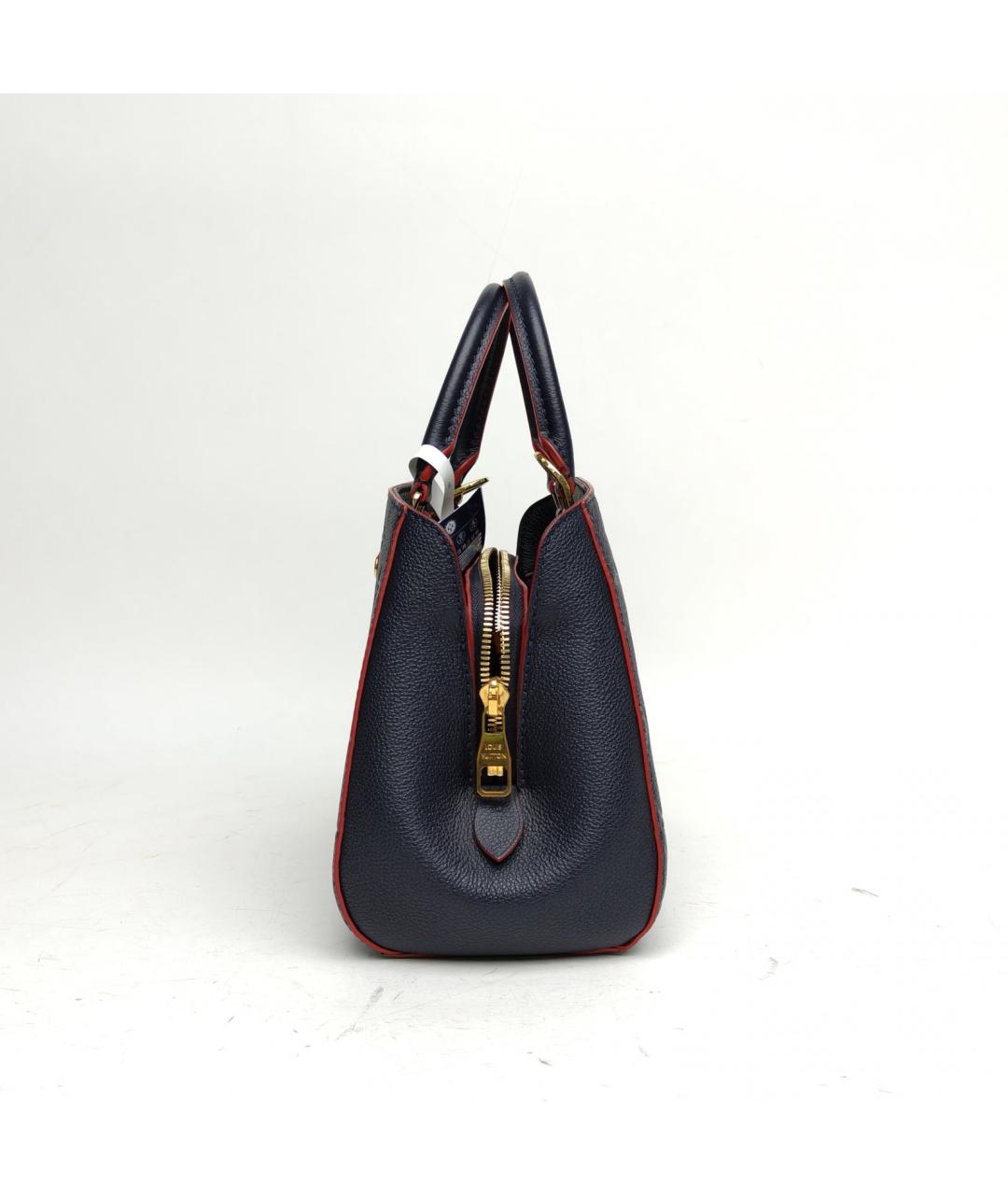 LOUIS VUITTON Темно-синяя кожаная сумка с короткими ручками, фото 5