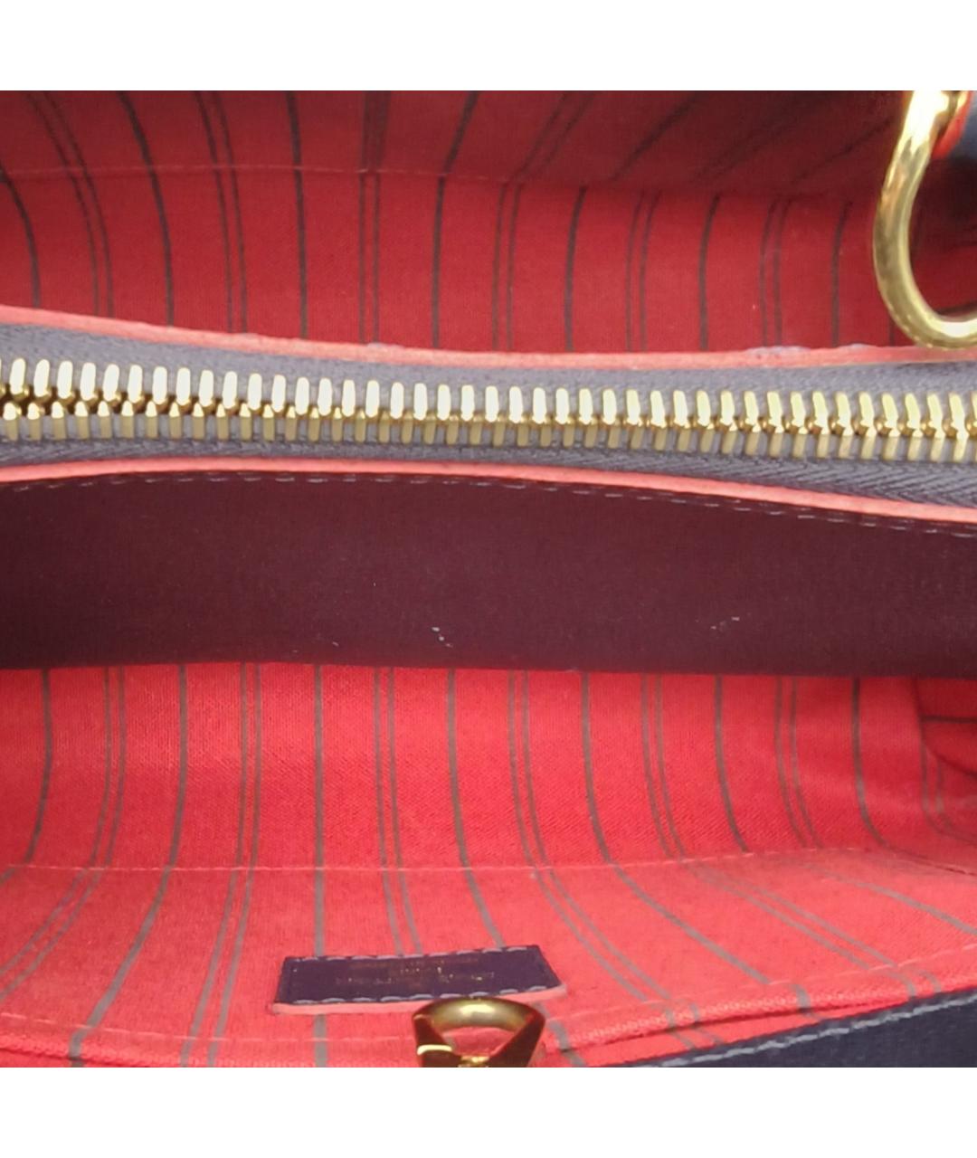 LOUIS VUITTON Темно-синяя кожаная сумка с короткими ручками, фото 7