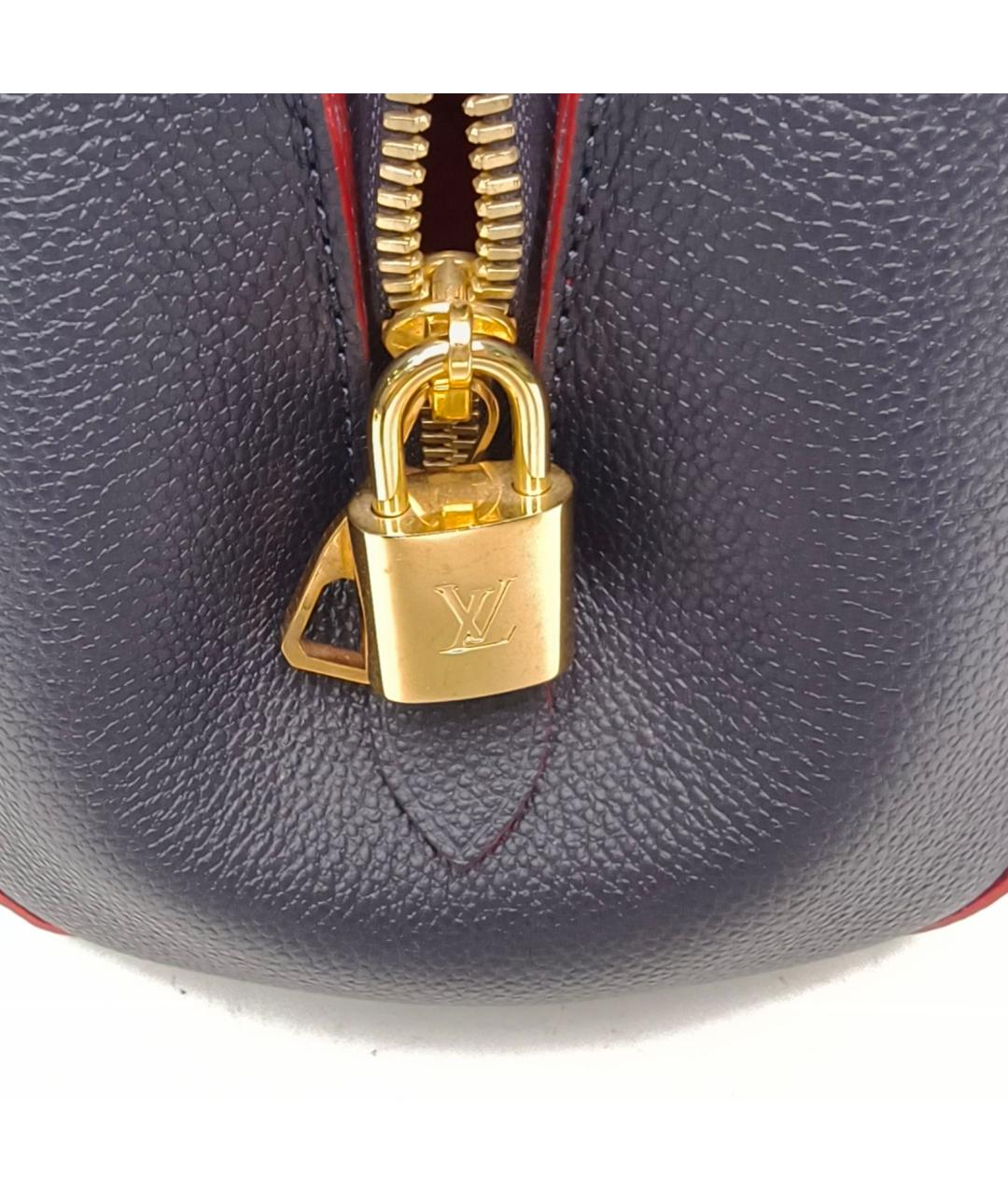 LOUIS VUITTON Темно-синяя кожаная сумка с короткими ручками, фото 8