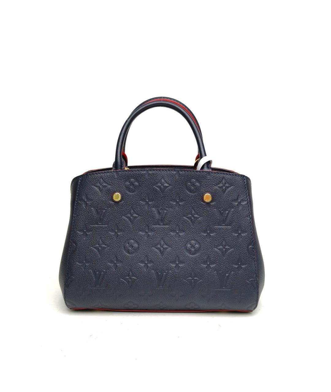 LOUIS VUITTON Темно-синяя кожаная сумка с короткими ручками, фото 4