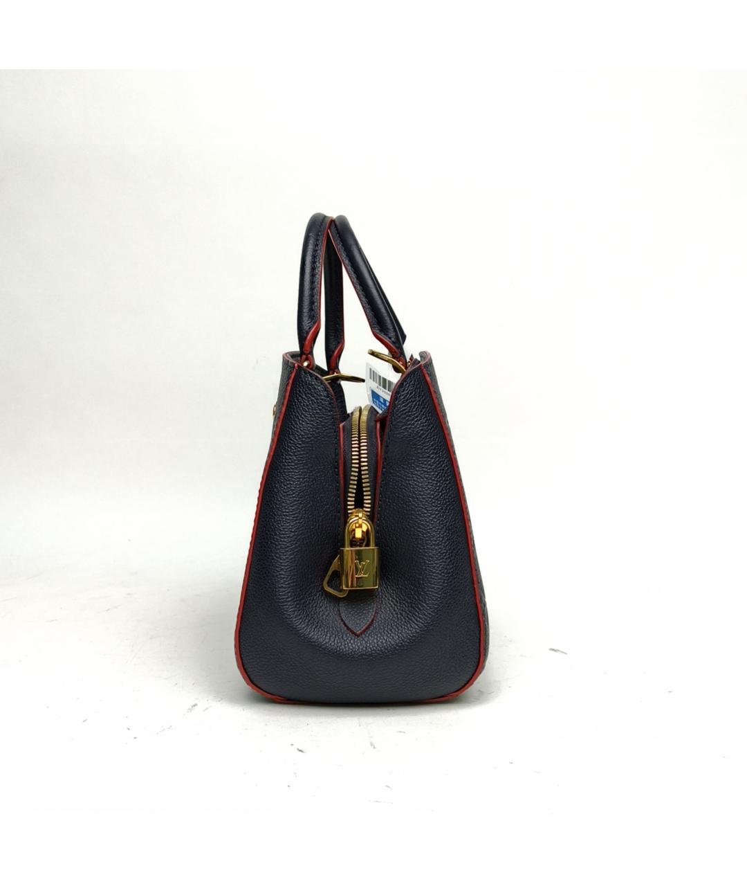 LOUIS VUITTON Темно-синяя кожаная сумка с короткими ручками, фото 3