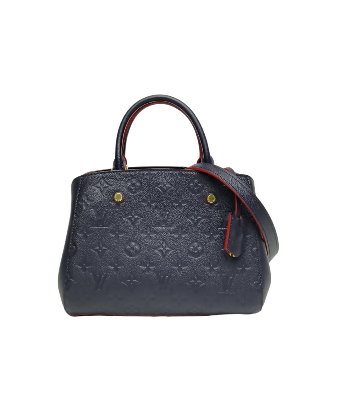 LOUIS VUITTON Темно-синяя кожаная сумка с короткими ручками, фото 10