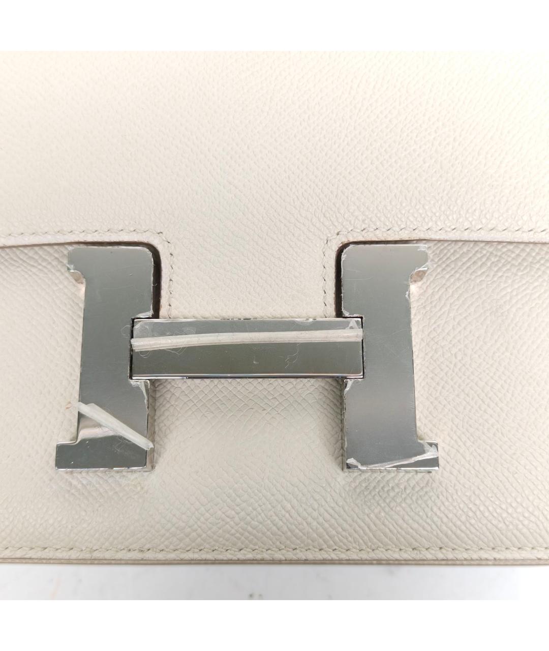 HERMES Белая кожаная сумка через плечо, фото 7