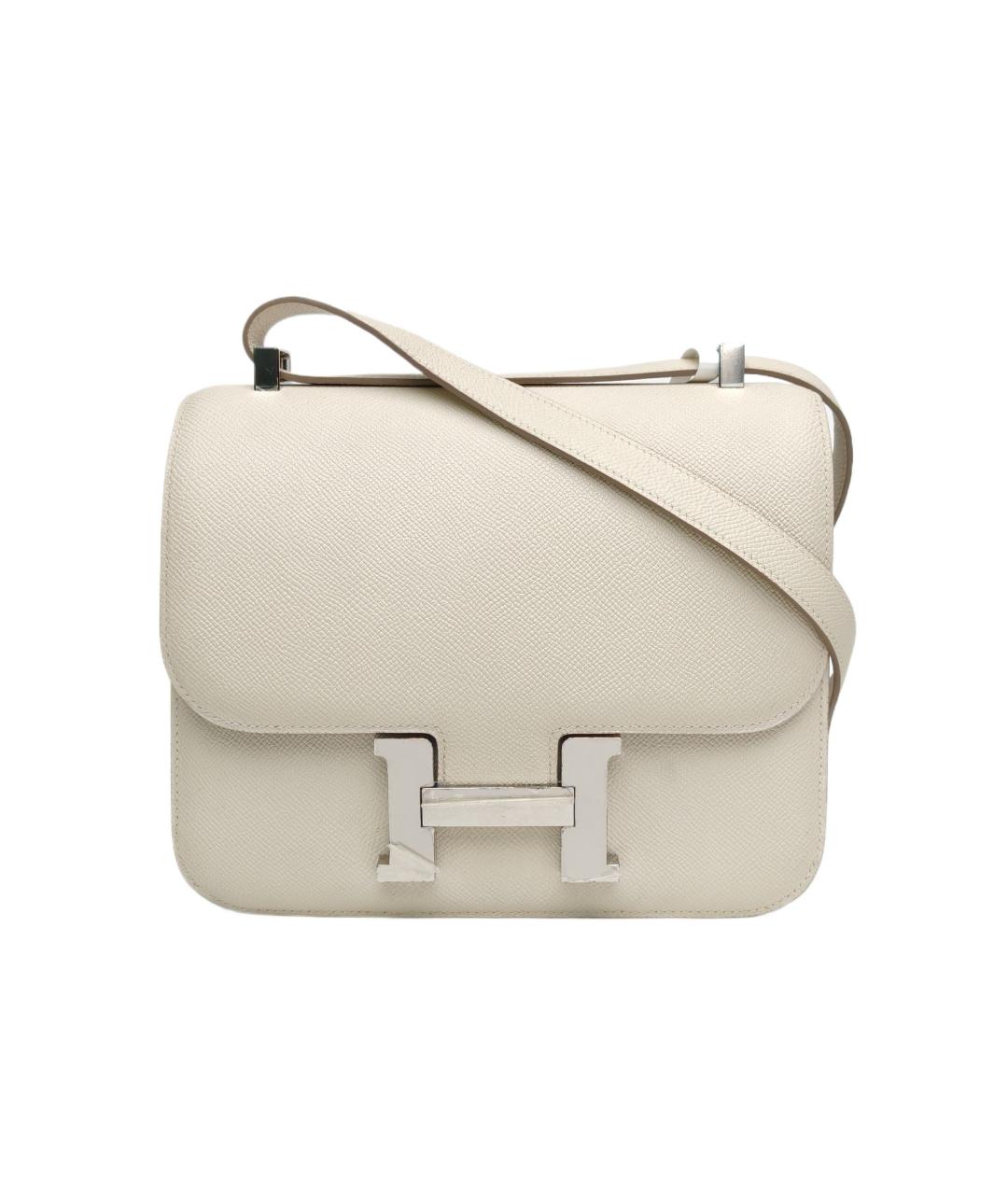 HERMES Белая кожаная сумка через плечо, фото 10