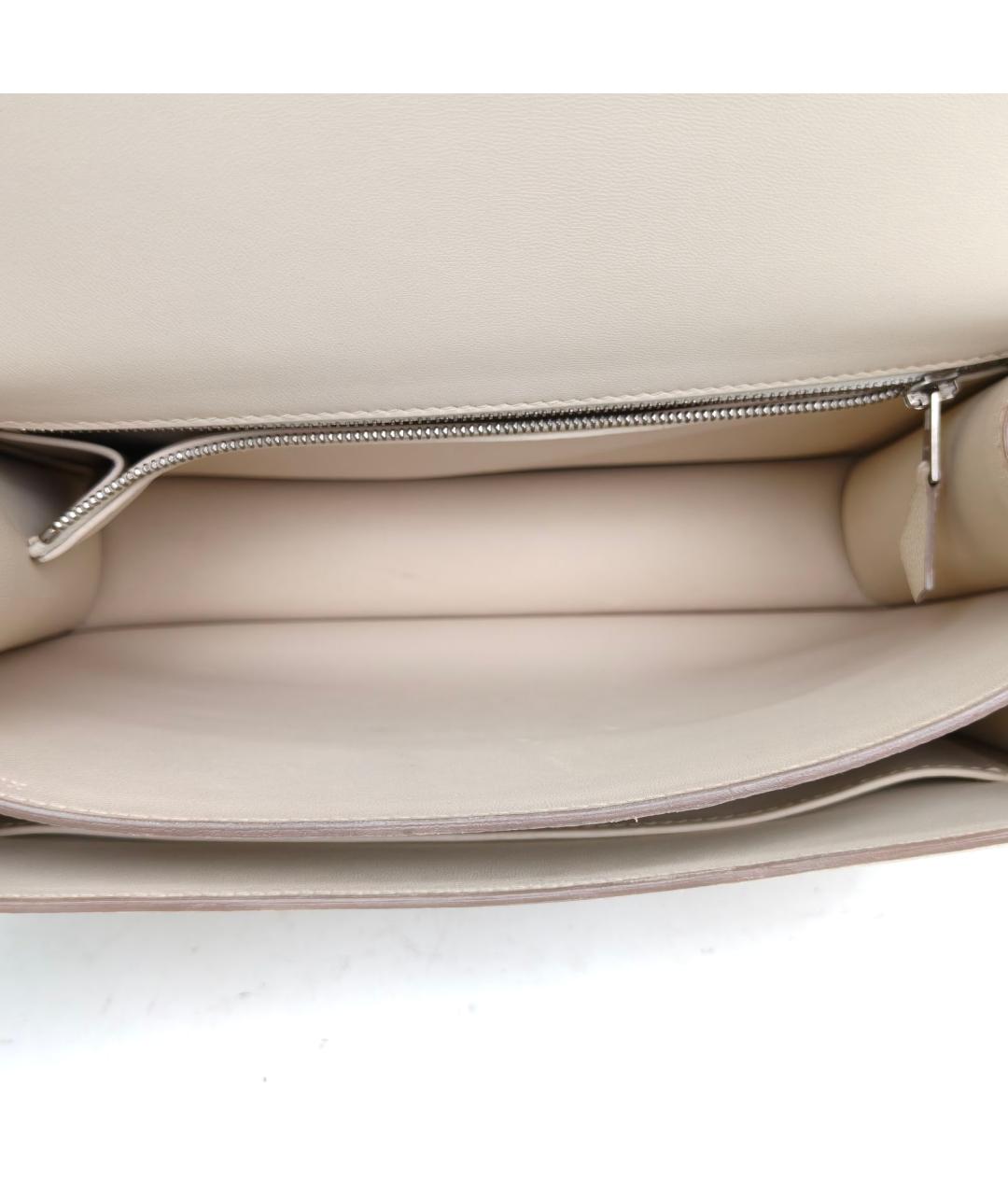HERMES Белая кожаная сумка через плечо, фото 8