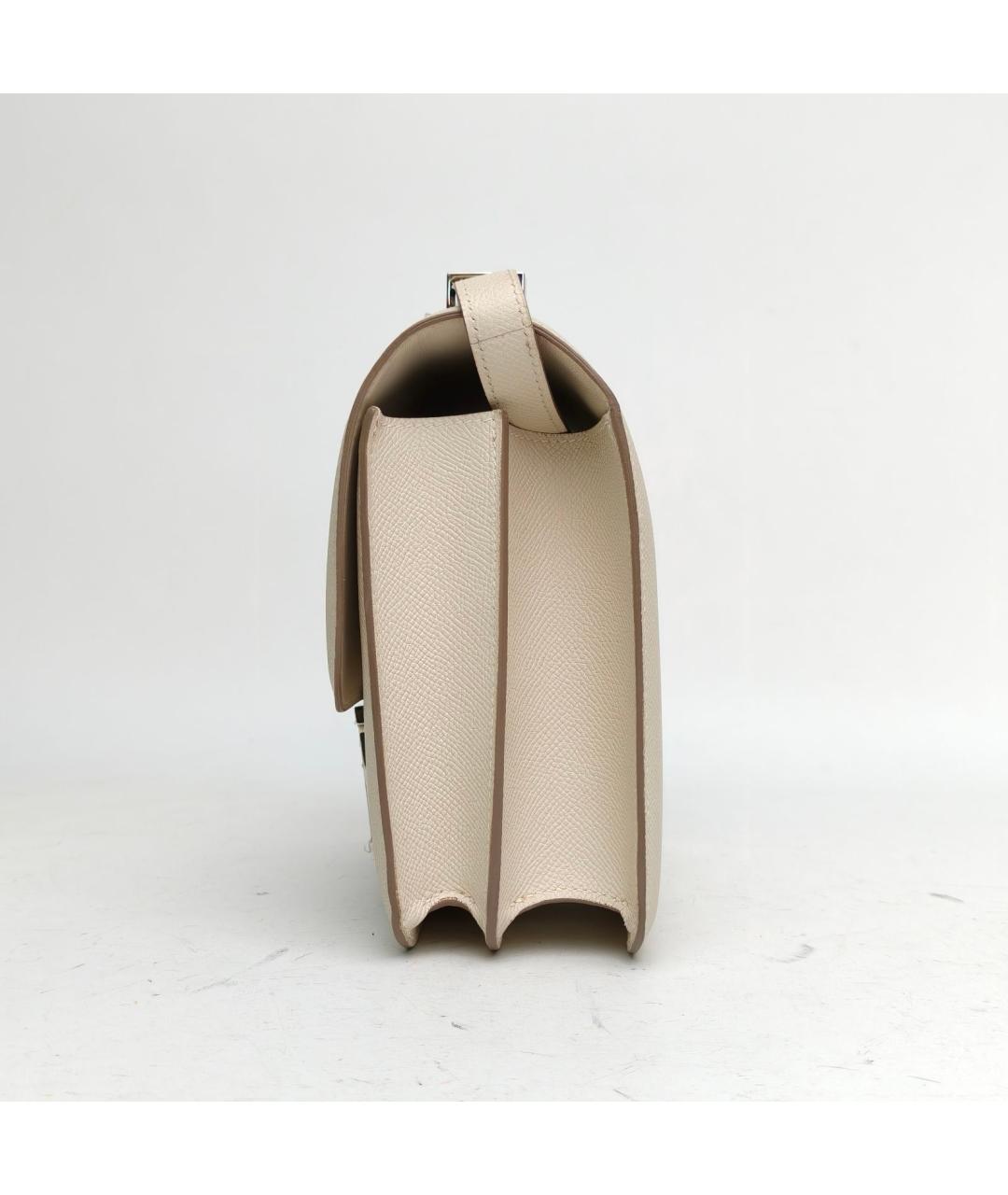 HERMES Белая кожаная сумка через плечо, фото 3