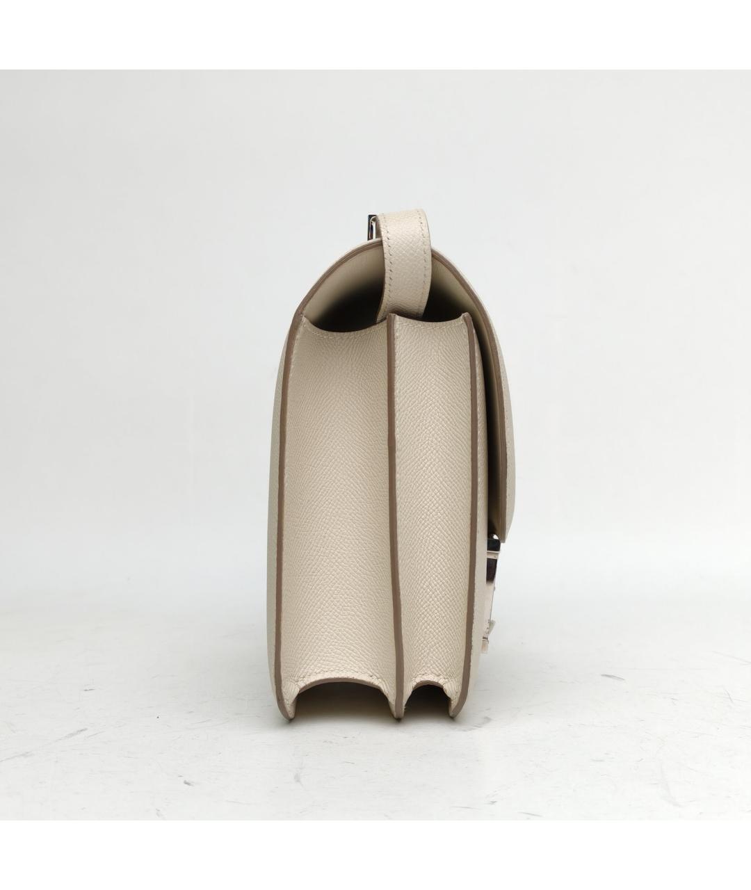 HERMES Белая кожаная сумка через плечо, фото 5