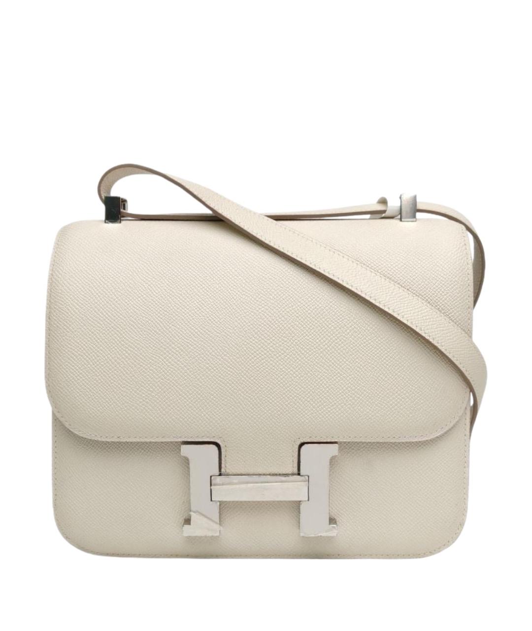 HERMES Белая кожаная сумка через плечо, фото 1