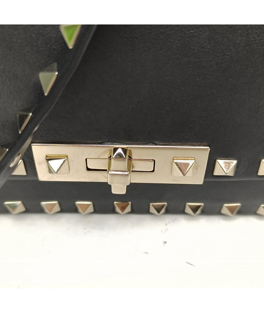 VALENTINO Черная кожаная сумка через плечо, фото 8