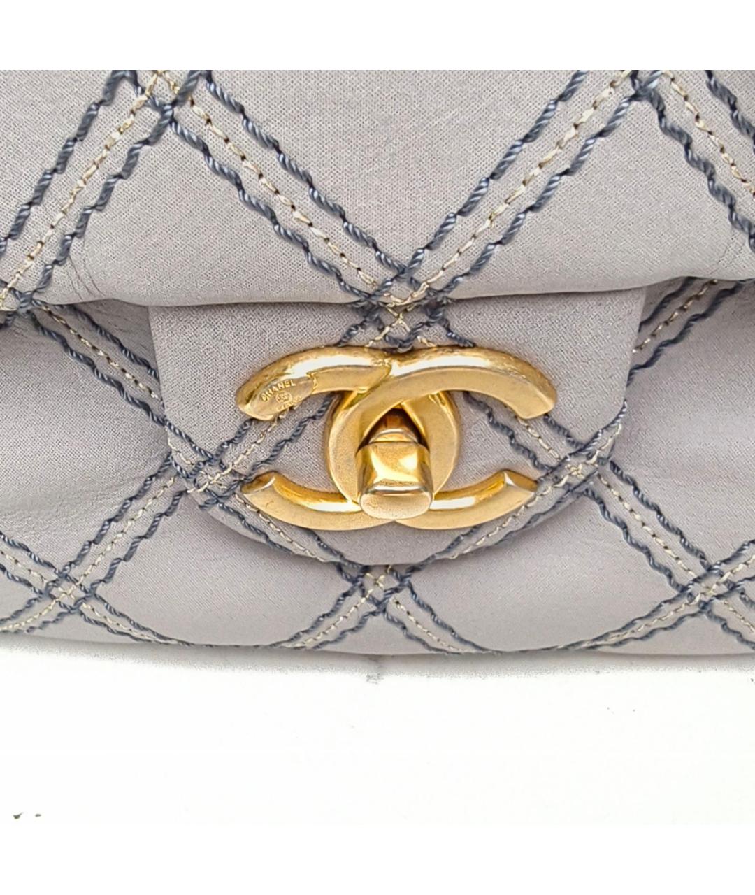 CHANEL Серая кожаная сумка через плечо, фото 4