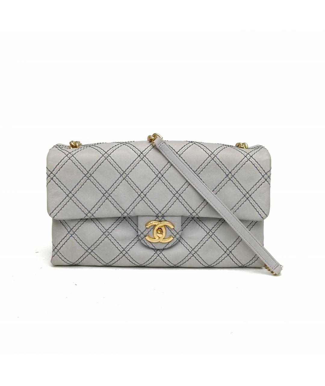 CHANEL Серая кожаная сумка через плечо, фото 6