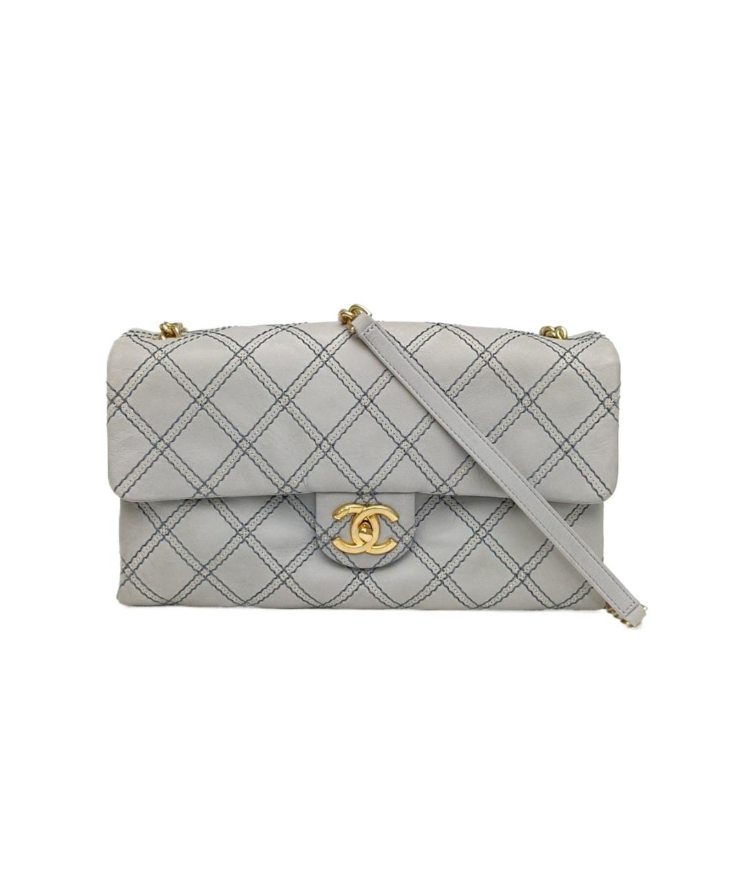CHANEL Серая кожаная сумка через плечо, фото 1