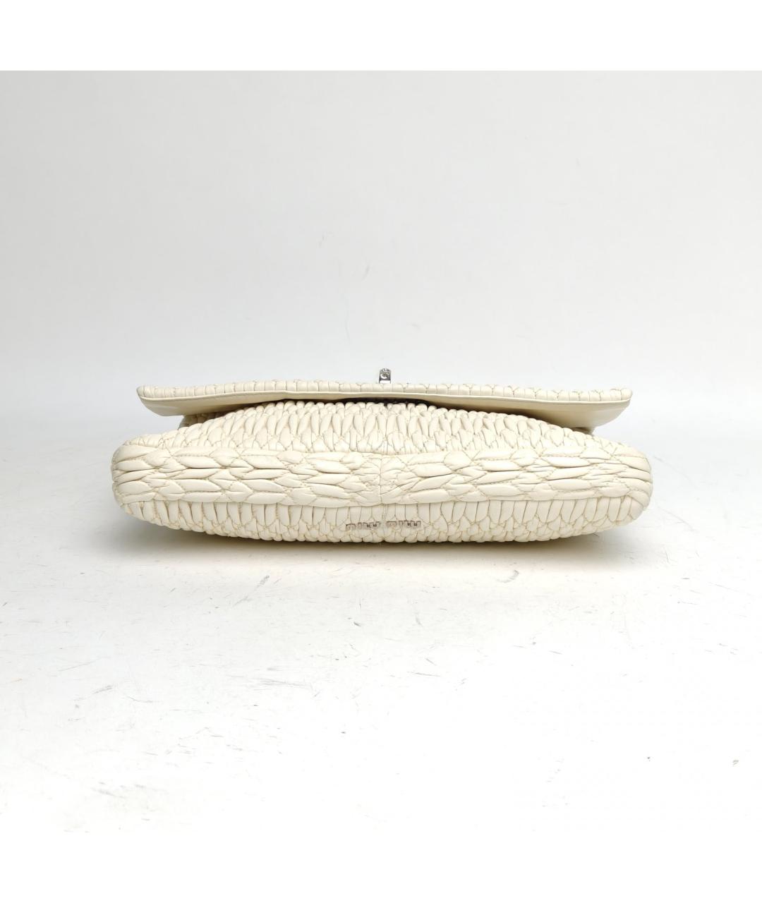 MIU MIU Белая кожаная сумка через плечо, фото 6