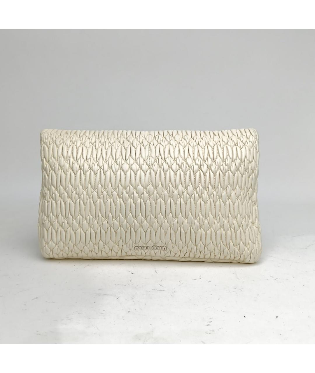 MIU MIU Белая кожаная сумка через плечо, фото 4