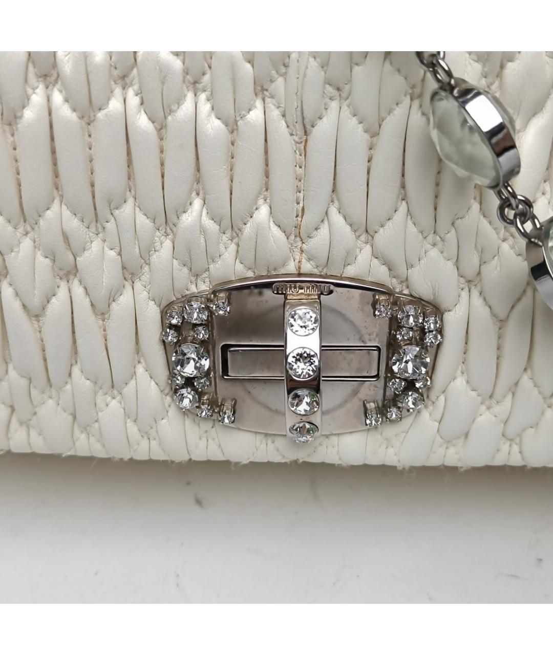 MIU MIU Белая кожаная сумка через плечо, фото 7