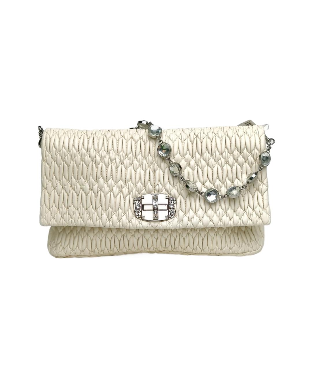 MIU MIU Белая кожаная сумка через плечо, фото 1