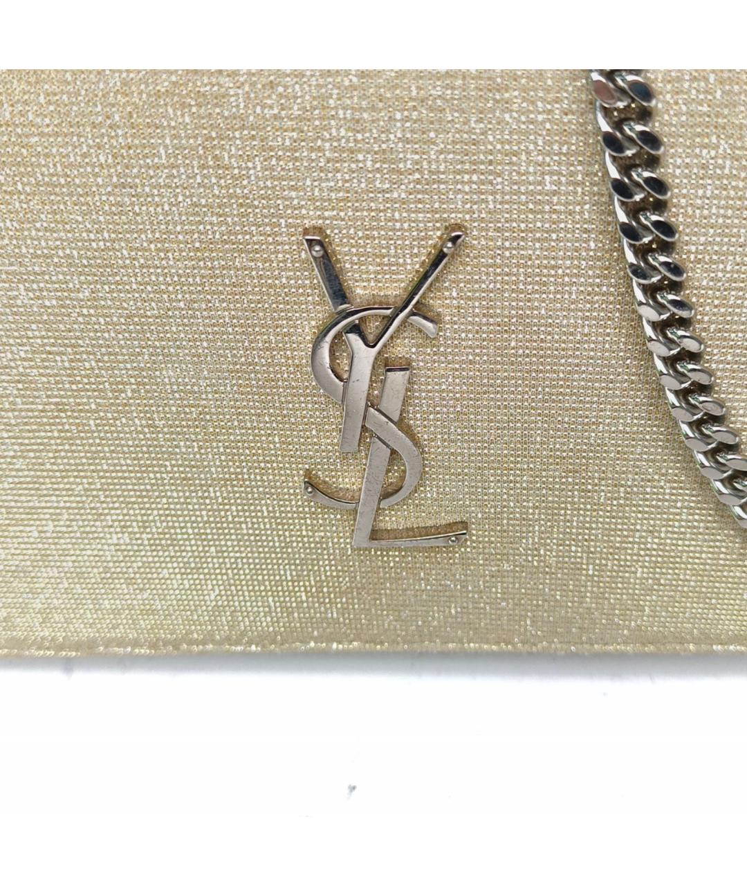 SAINT LAURENT Золотая сумка через плечо, фото 8
