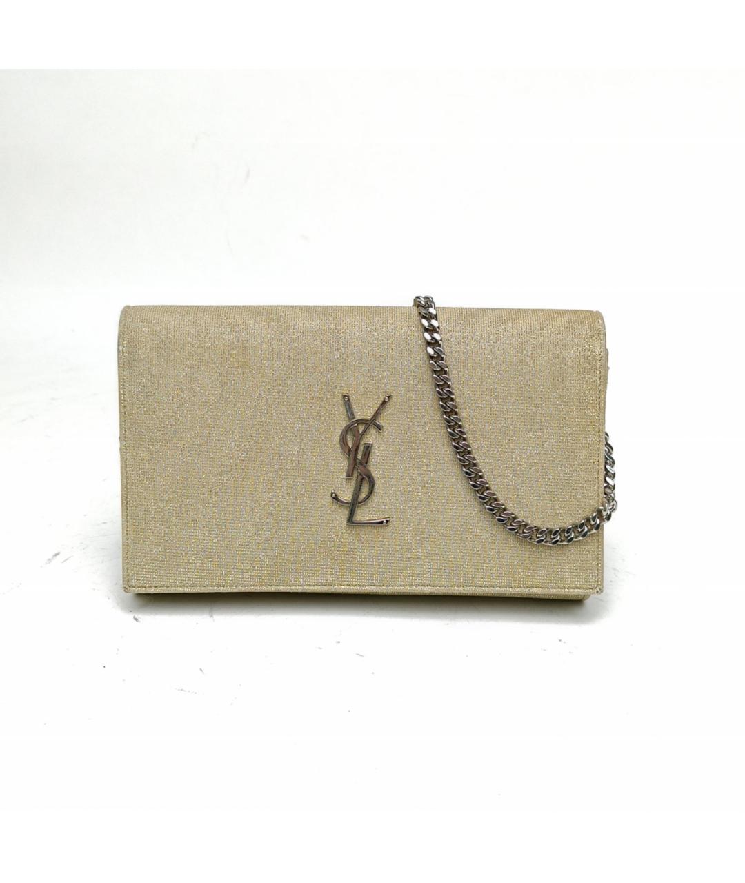 SAINT LAURENT Золотая сумка через плечо, фото 2