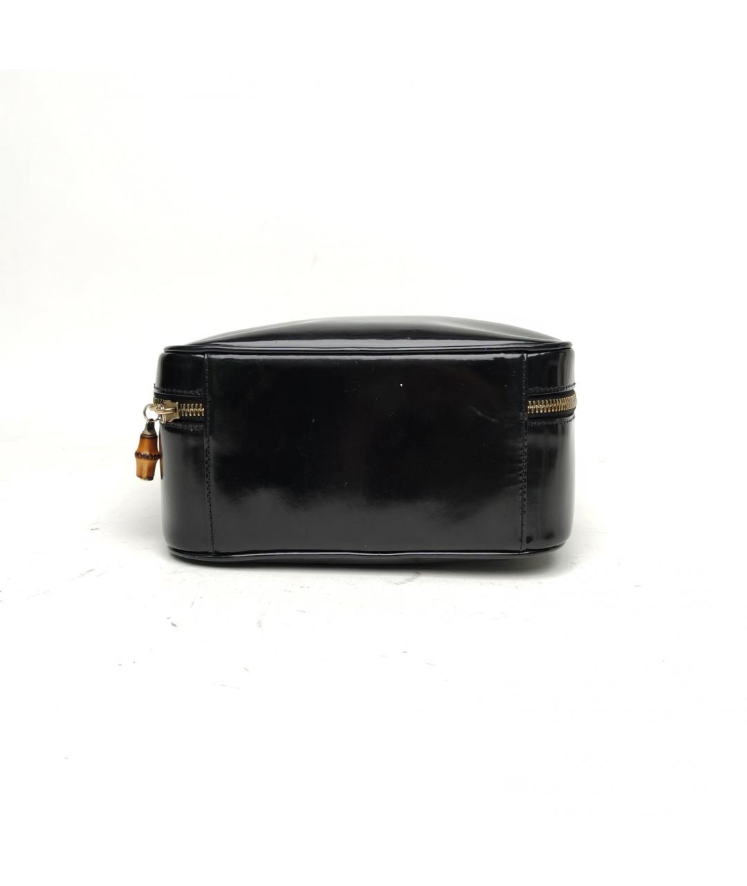 GUCCI Черная сумка с короткими ручками из лакированной кожи, фото 6