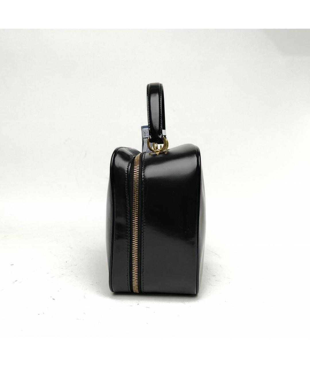 GUCCI Черная сумка с короткими ручками из лакированной кожи, фото 3