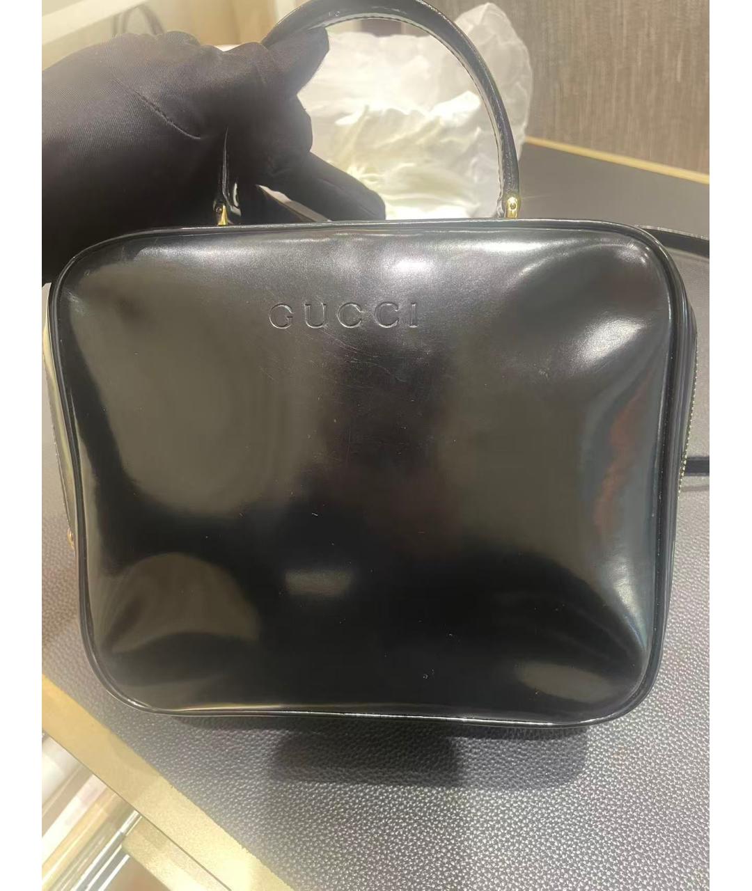 GUCCI Черная сумка с короткими ручками из лакированной кожи, фото 8