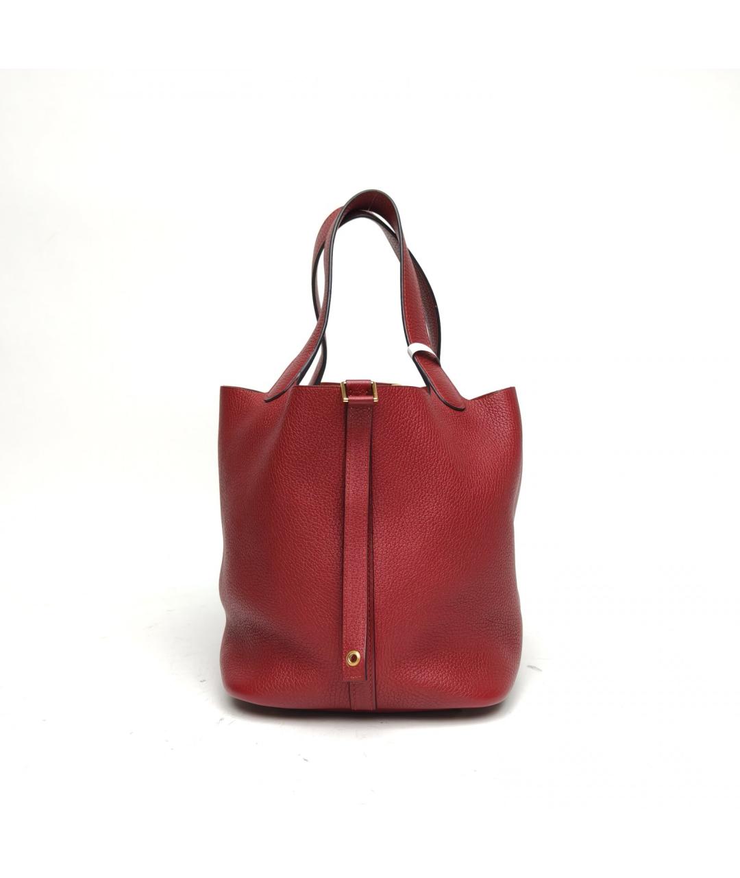 HERMES Красная кожаная сумка с короткими ручками, фото 4