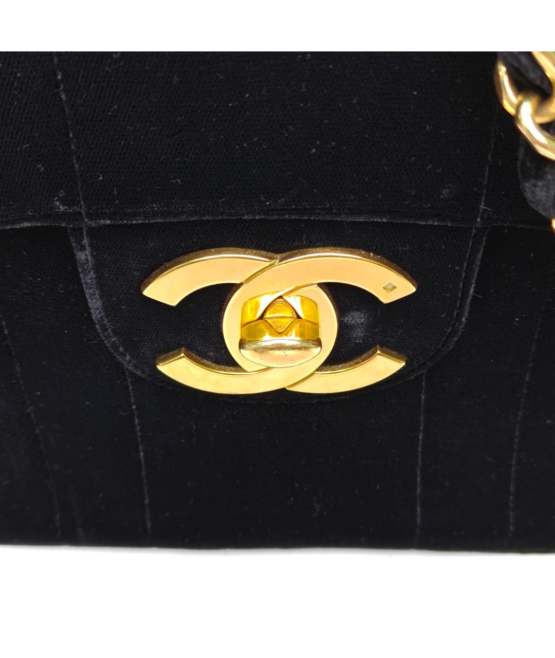 CHANEL Черная бархатная сумка через плечо, фото 7