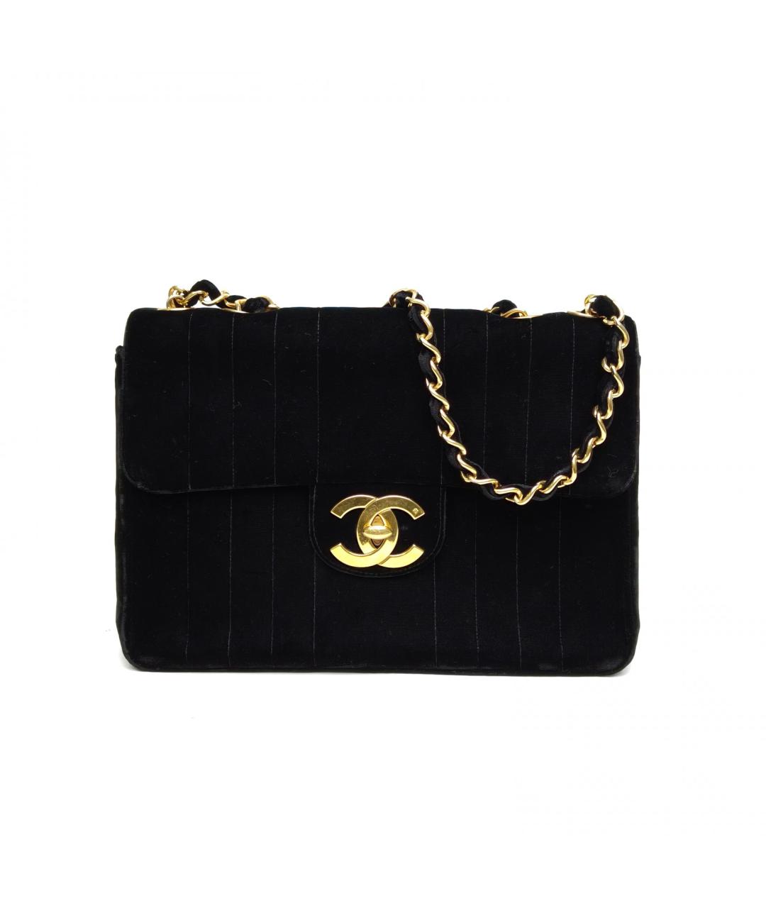 CHANEL Черная бархатная сумка через плечо, фото 2