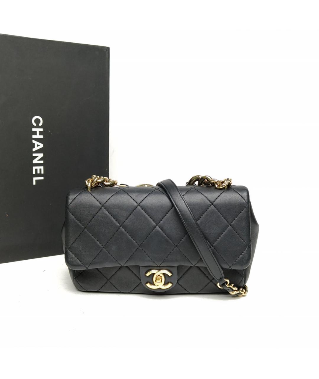 CHANEL Черная кожаная сумка через плечо, фото 9