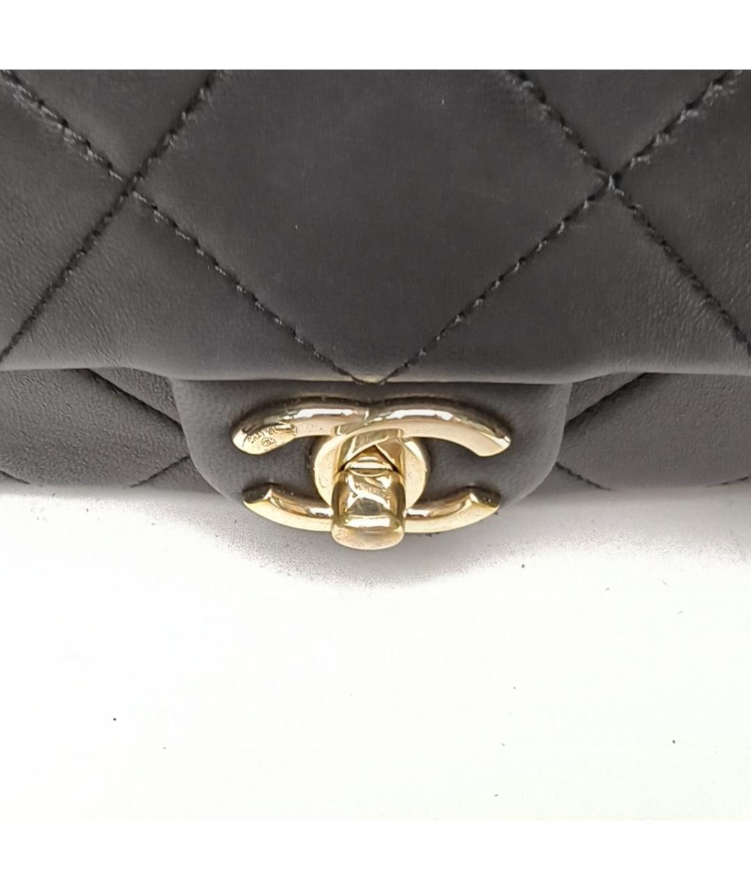 CHANEL Черная кожаная сумка через плечо, фото 7
