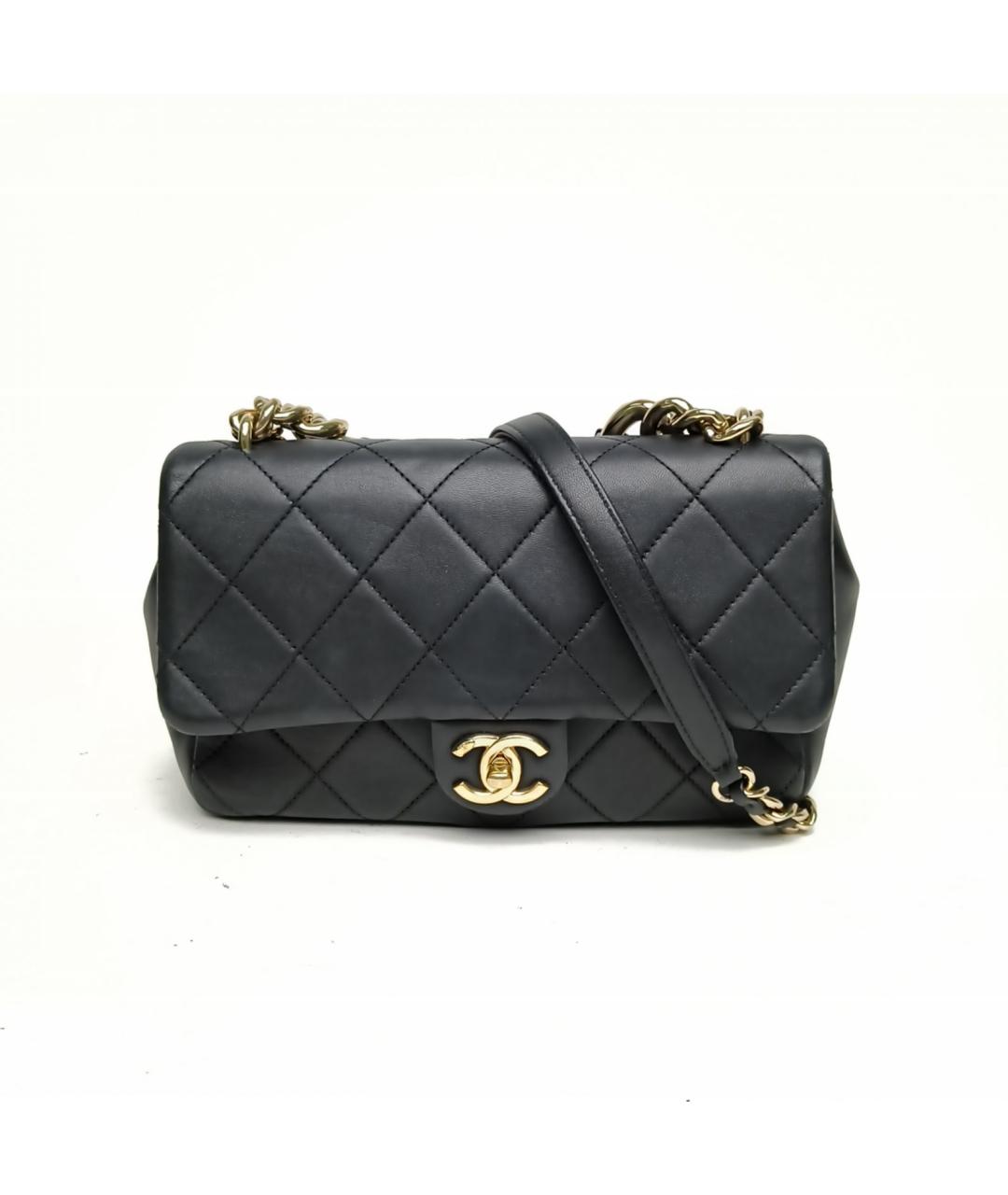 CHANEL Черная кожаная сумка через плечо, фото 2