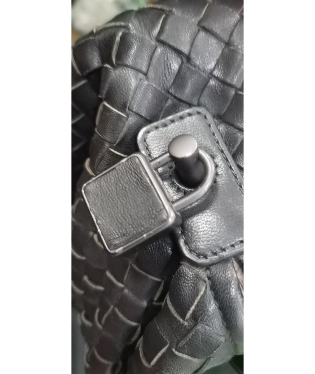 BOTTEGA VENETA Черная кожаная сумка через плечо, фото 6