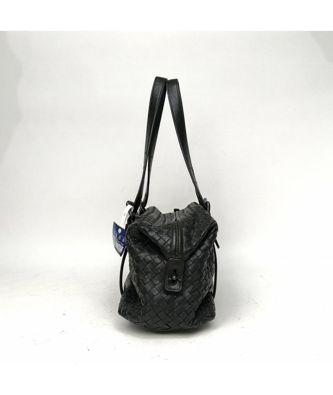 BOTTEGA VENETA Черная кожаная сумка через плечо, фото 3